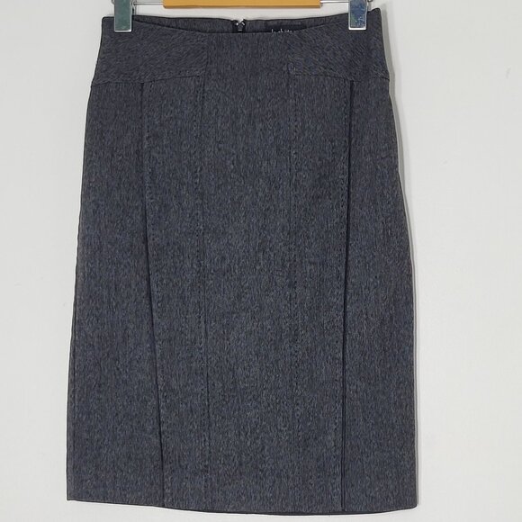 le chateau Black White Zipper Back Plated Pencil Business Casual Skirt Size 1/2 - Picture 1 of 11